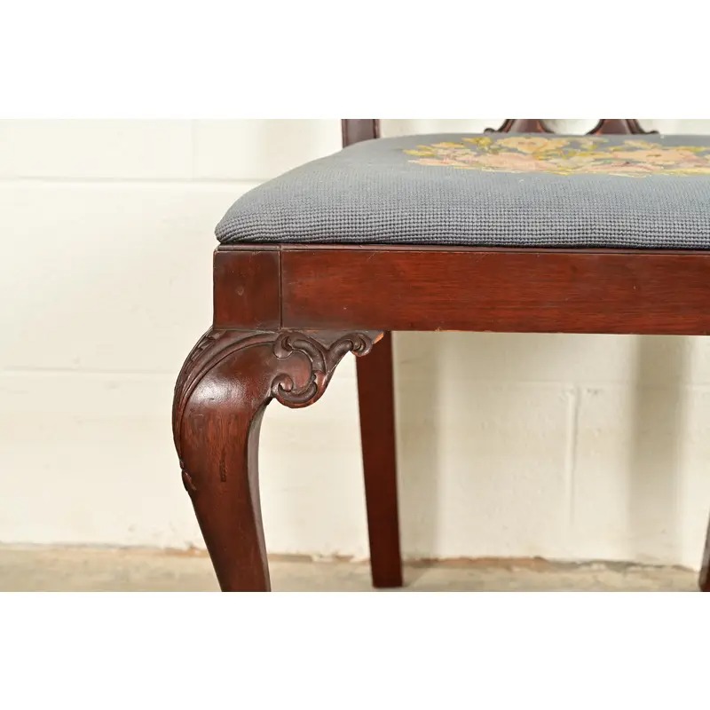 Antique Chippendale Carved Mahogany Side Chair or Dining Chair, Circa 1860s - Image 7