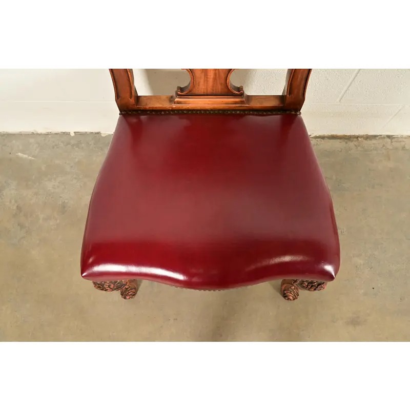 Berkey & Gay Antique Georgian Burled Walnut Side Chairs or Dining Chairs, Pair - Image 7