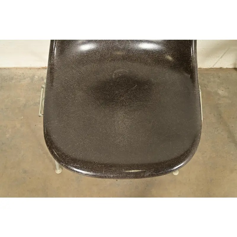 Charles & Ray Eames for Herman Miller DSS Seal Brown Stacking Shell Chairs | Set of Eight - Image 7