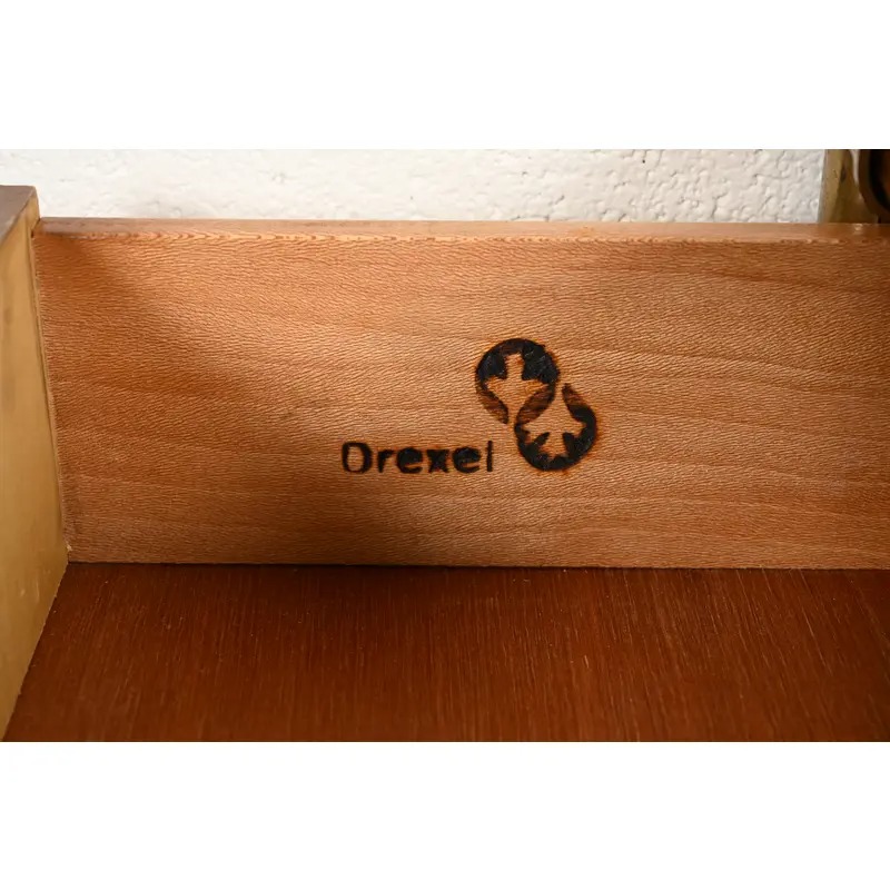 Drexel Heritage Mid-Century Modern Hollywood Regency Campaign Walnut Nightstand, 1970s - Image 7