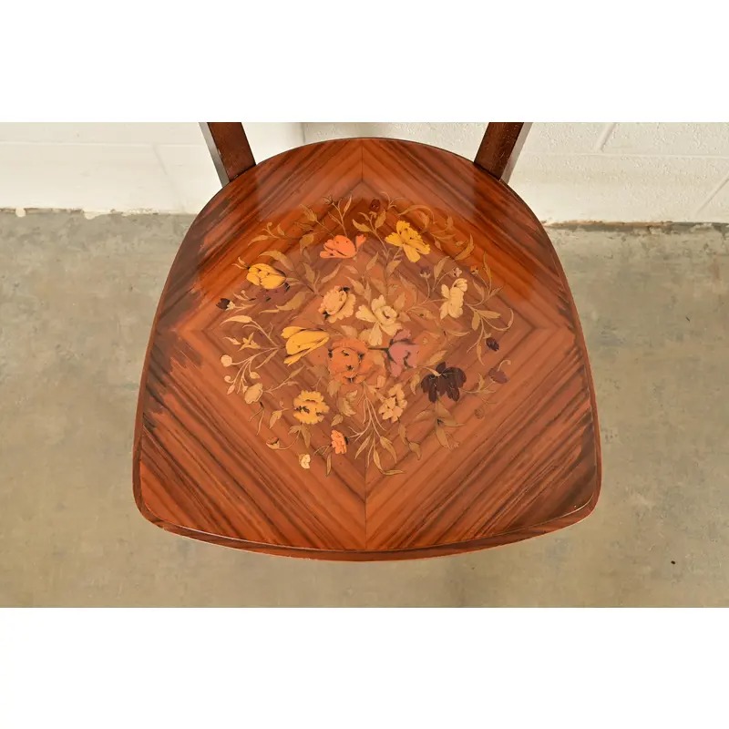 Italian Louis XVI Kingwood Inlaid Marquetry Side Chairs or Dining Chairs, Pair - Image 7