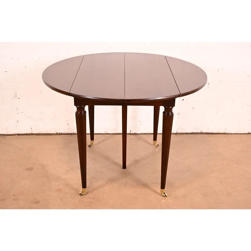 Kindel Furniture French Regency Louis XVI Cherry Wood Extension Dining Table, Newly Refinished - Image 7