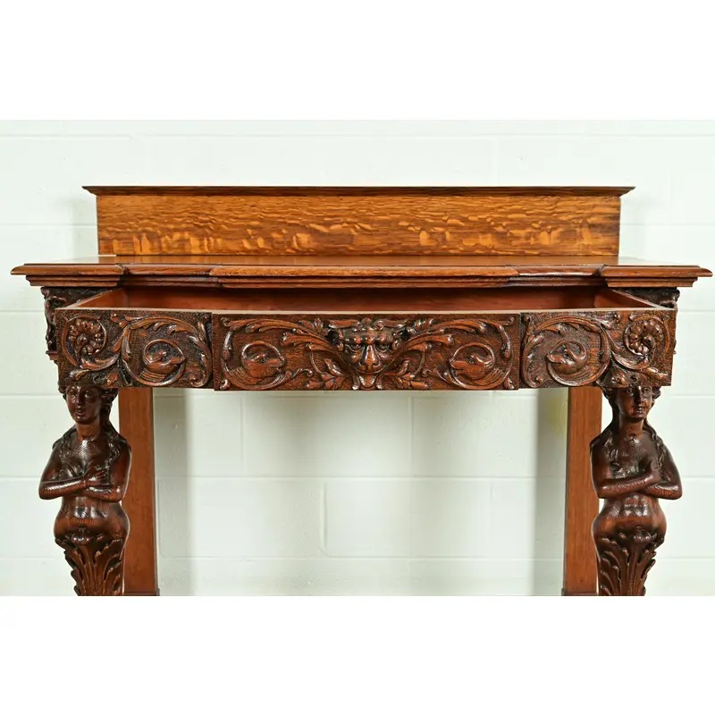 R. J. Horner Style Antique Victorian Carved Oak Sideboard or Buffet Server, Circa 1890s - Image 7