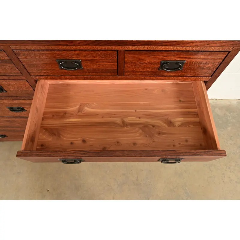 Stickley Style Mission Oak Arts & Crafts Twelve-Drawer Dresser or Chest of Drawers - Image 7