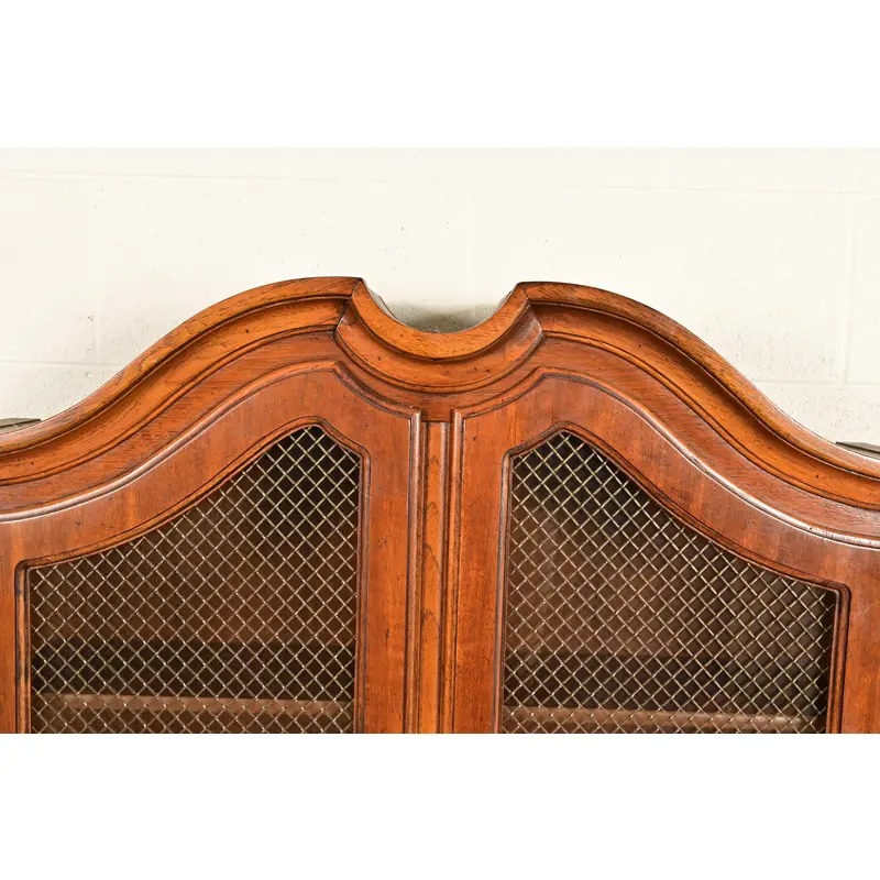 Thomasville French Provincial Carved Walnut Secretary Desk With Bookcase Hutch - Image 7