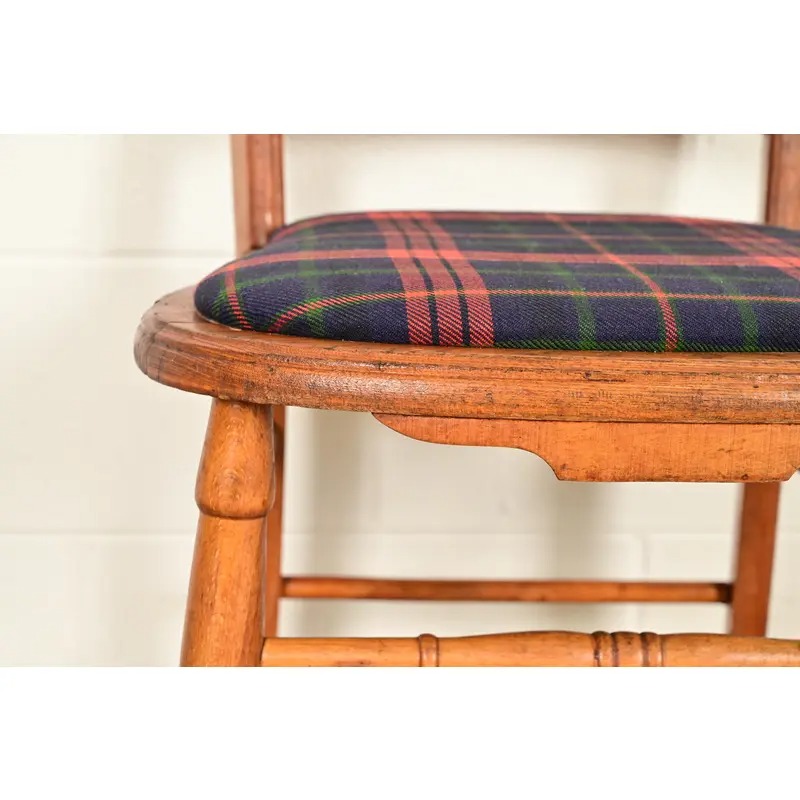 Antique English Regency Carved Maple Side Chairs or Dining Chairs, Circa 1890s - Image 8