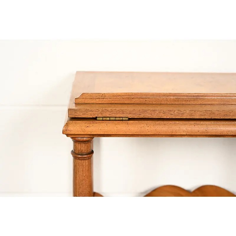Baker Furniture French Provincial Louis XV Walnut and Burl Wood Book Stand or Magazine Stand | Circa 1960s - Image 8