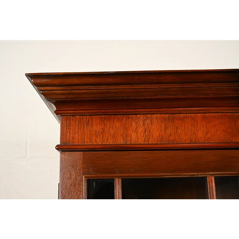 Baker Furniture Historic Charleston Georgian Inlaid Mahogany Breakfront Bookcase Cabinet - Image 8