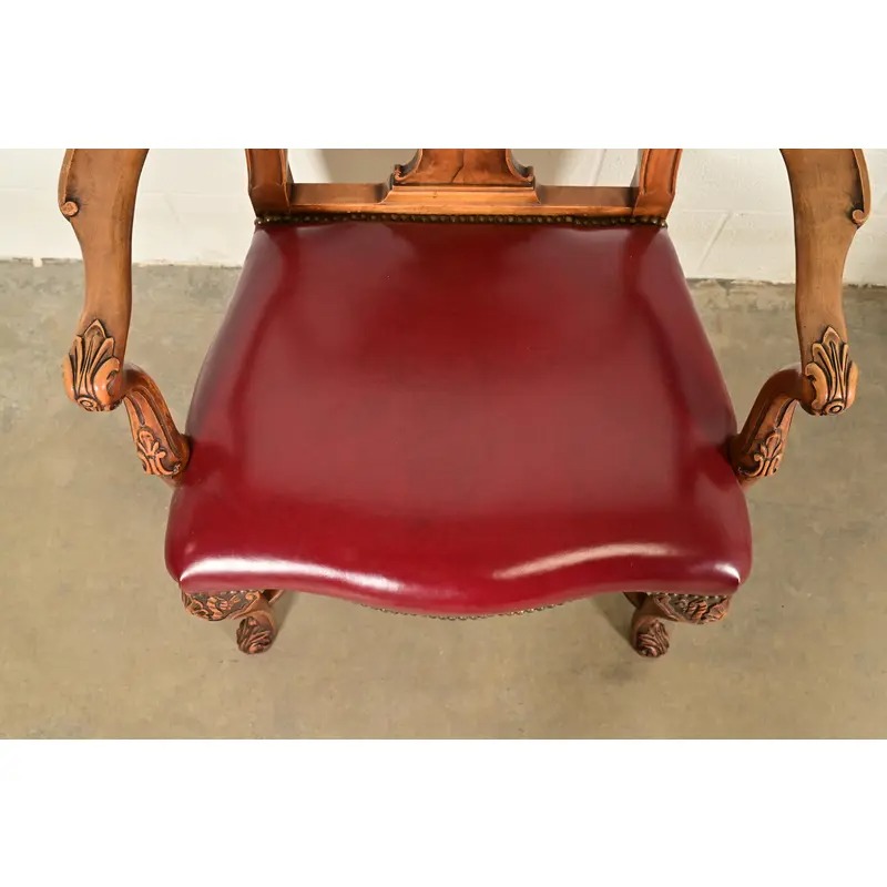 Berkey & Gay Antique Georgian Burled Walnut Dining Chairs, Set of Six - Image 8