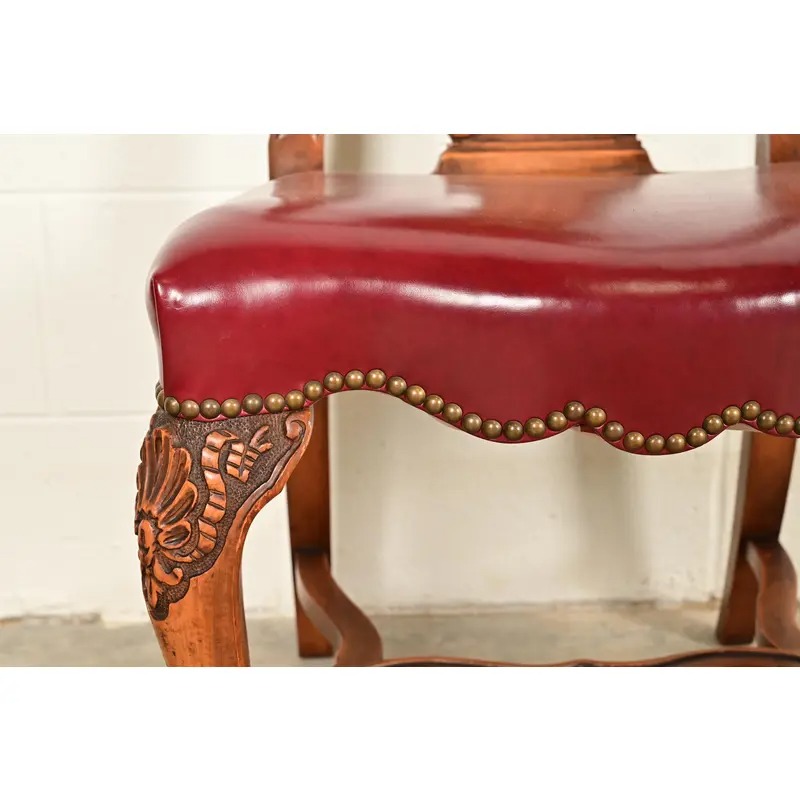 Berkey & Gay Antique Georgian Burled Walnut Side Chairs or Dining Chairs, Pair - Image 8