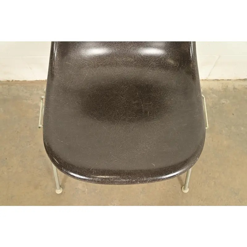 Charles & Ray Eames for Herman Miller DSS Seal Brown Stacking Shell Chairs | Set of Ten - Image 8