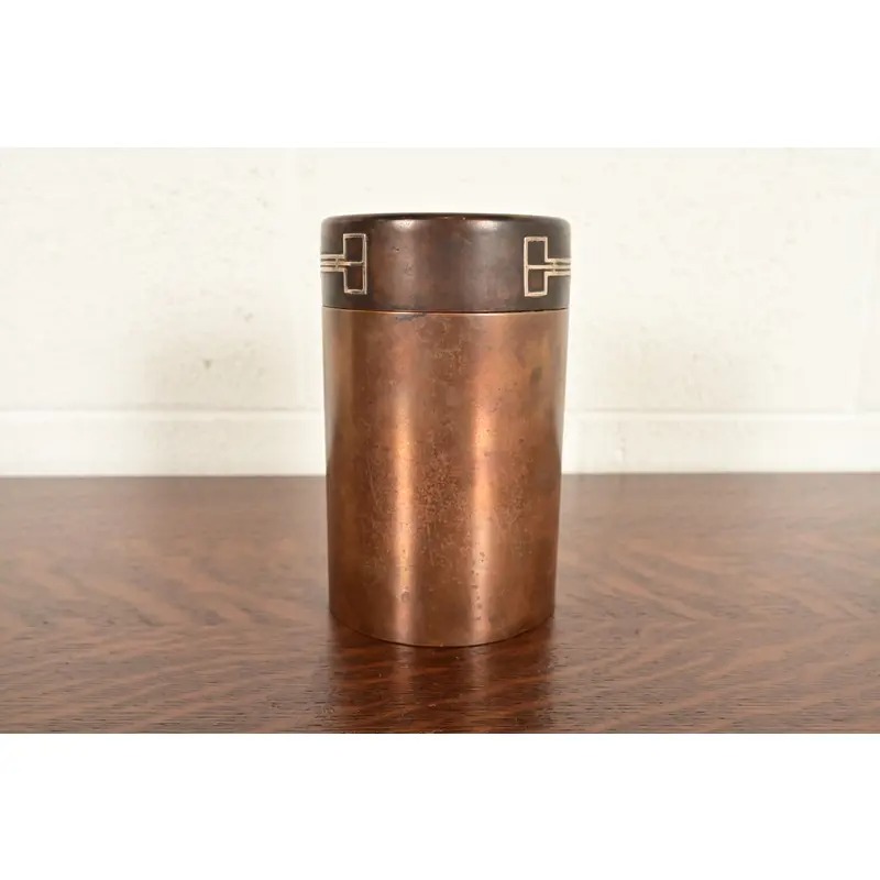 Heintz Arts & Crafts Sterling Silver on Bronze Humidor - Image 8