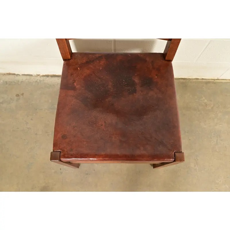 L. & J. G. Stickley Antique Mission Oak Arts & Crafts Ladder Back Dining Chairs | Set of Four - Image 8