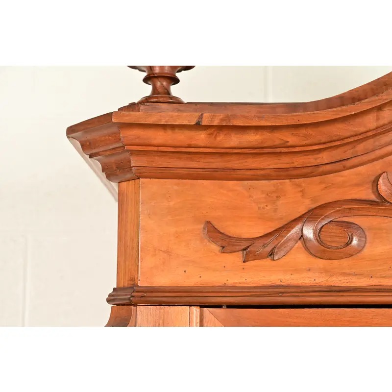 R. J. Horner Style Antique Victorian Carved Walnut Bookcase Cabinet, Circa 1880s - Image 8
