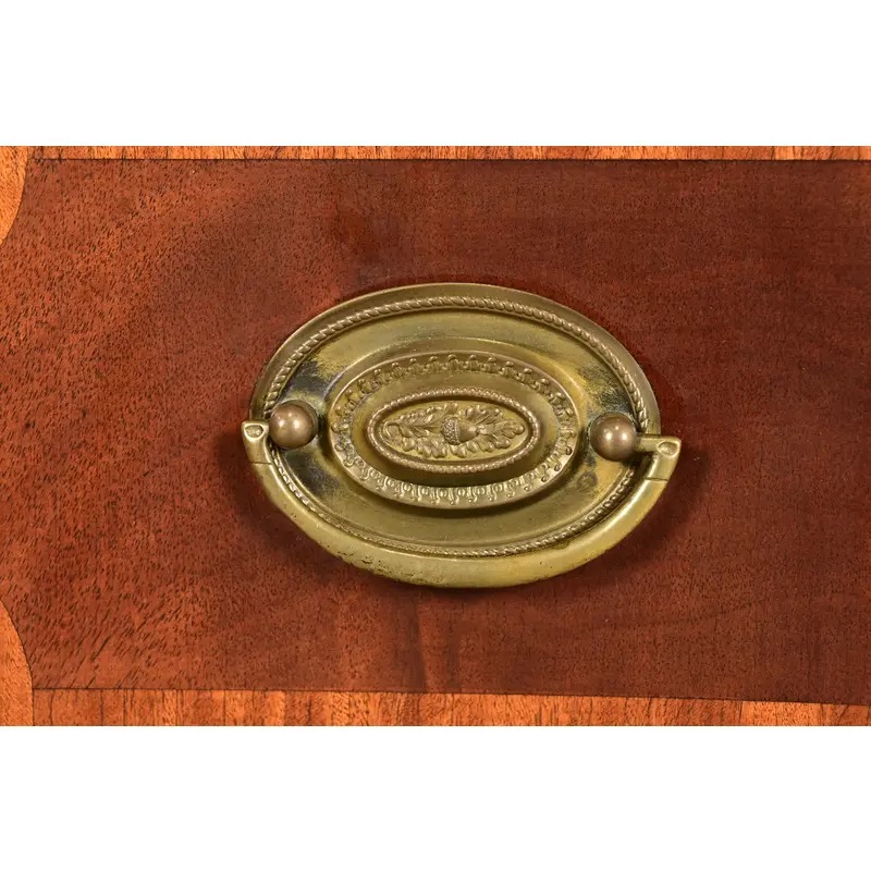Antique Georgian Banded Flame Mahogany Chest of Drawers by Luce Furniture, Circa 1920s - Image 9