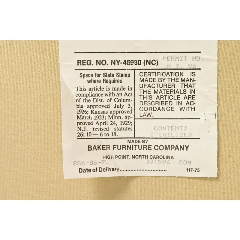 Baker Furniture Blue Velvet Upholstered Roll Arm Sofa - Image 9