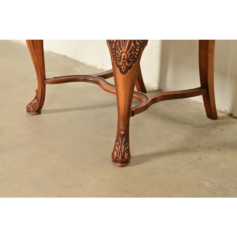 Berkey & Gay Antique Georgian Burled Walnut Side Chairs or Dining Chairs, Pair - Image 9