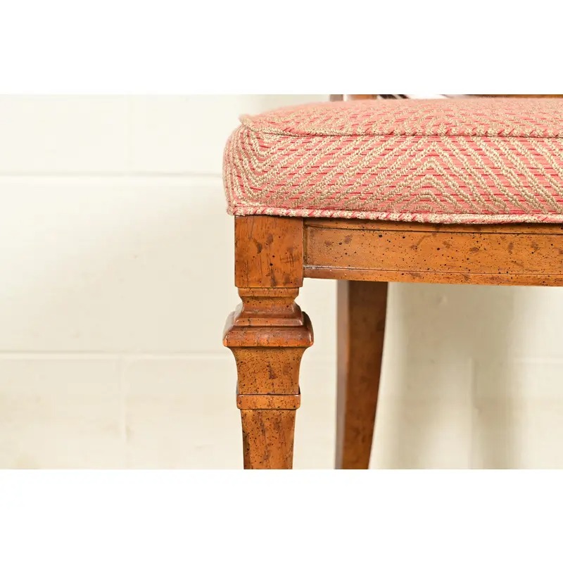 Drexel French Regency Louis XVI Carved Walnut Cane Back Side Chairs or Dining Chairs | Pair - Image 9