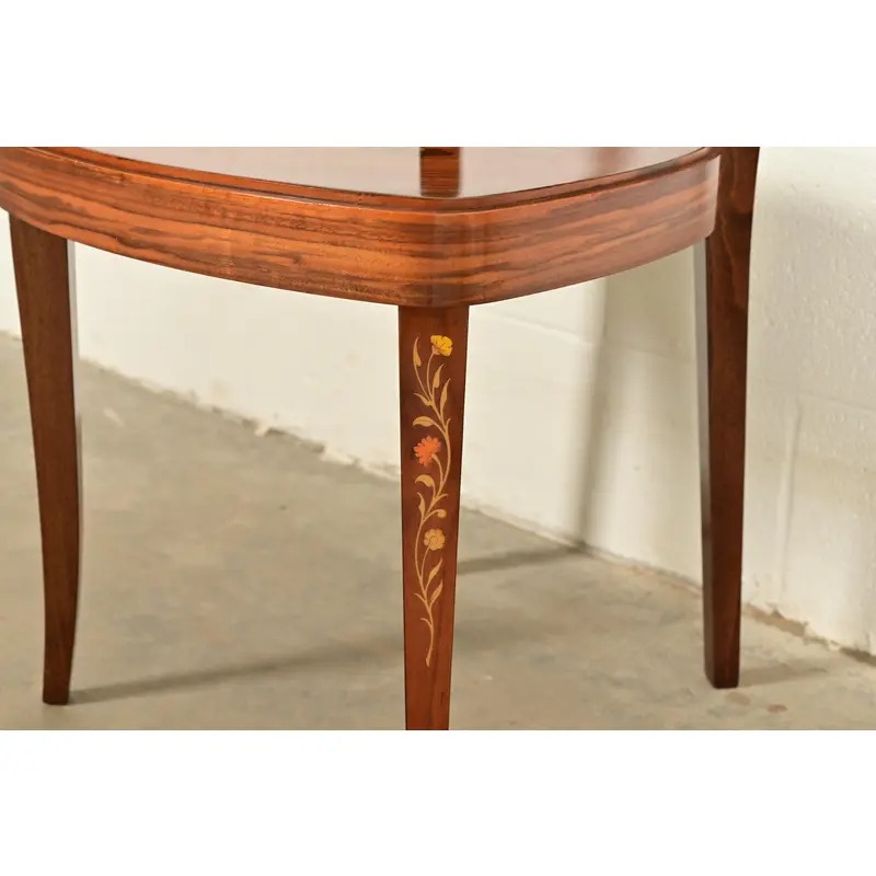 Italian Louis XVI Kingwood Inlaid Marquetry Side Chairs or Dining Chairs, Pair - Image 9