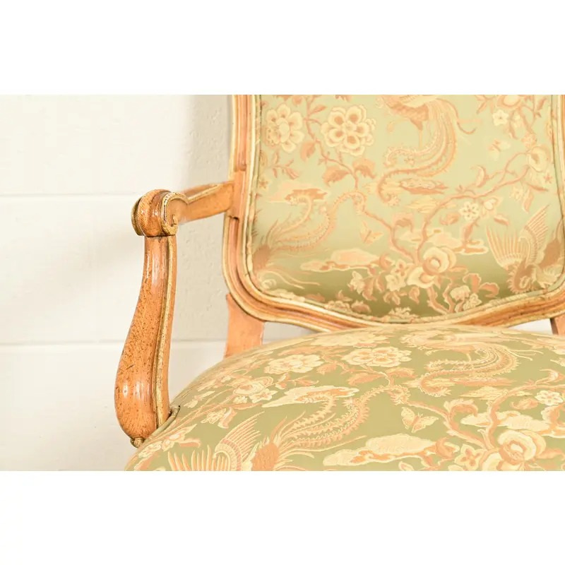 John Stuart French Provincial Louis XV Carved Oak and Cane Back Dining Chairs, Set of Six - Image 9