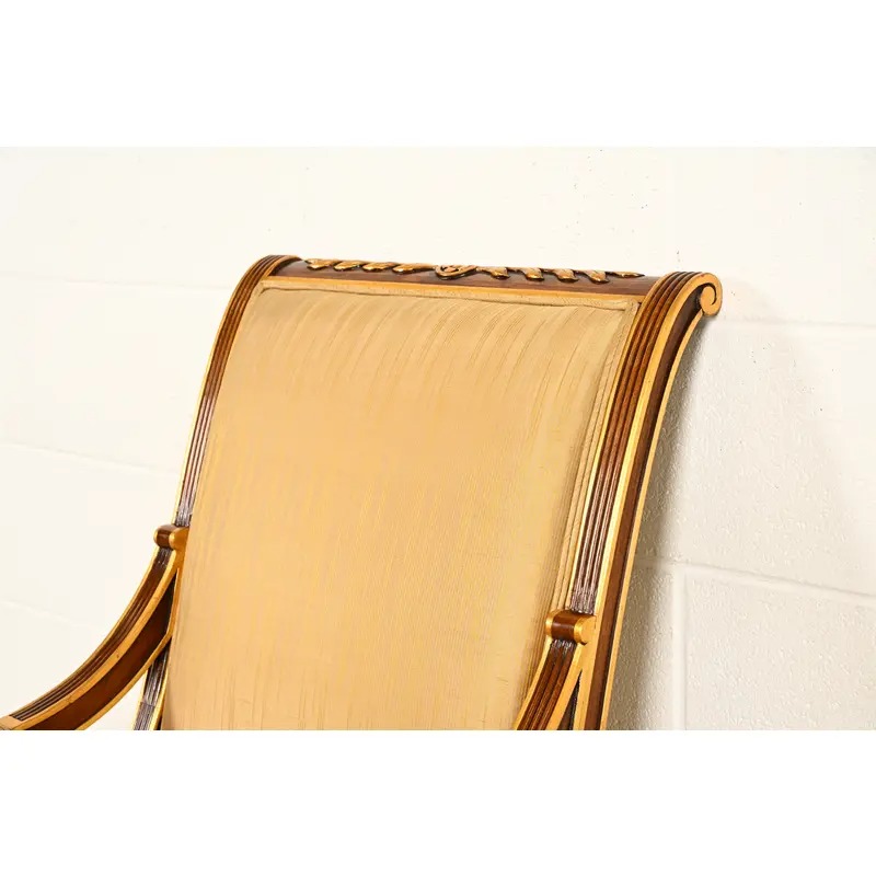 Karges French Regency Louis XVI Carved Walnut and Gold Gilt Dining Chairs | Set of Ten - Image 9