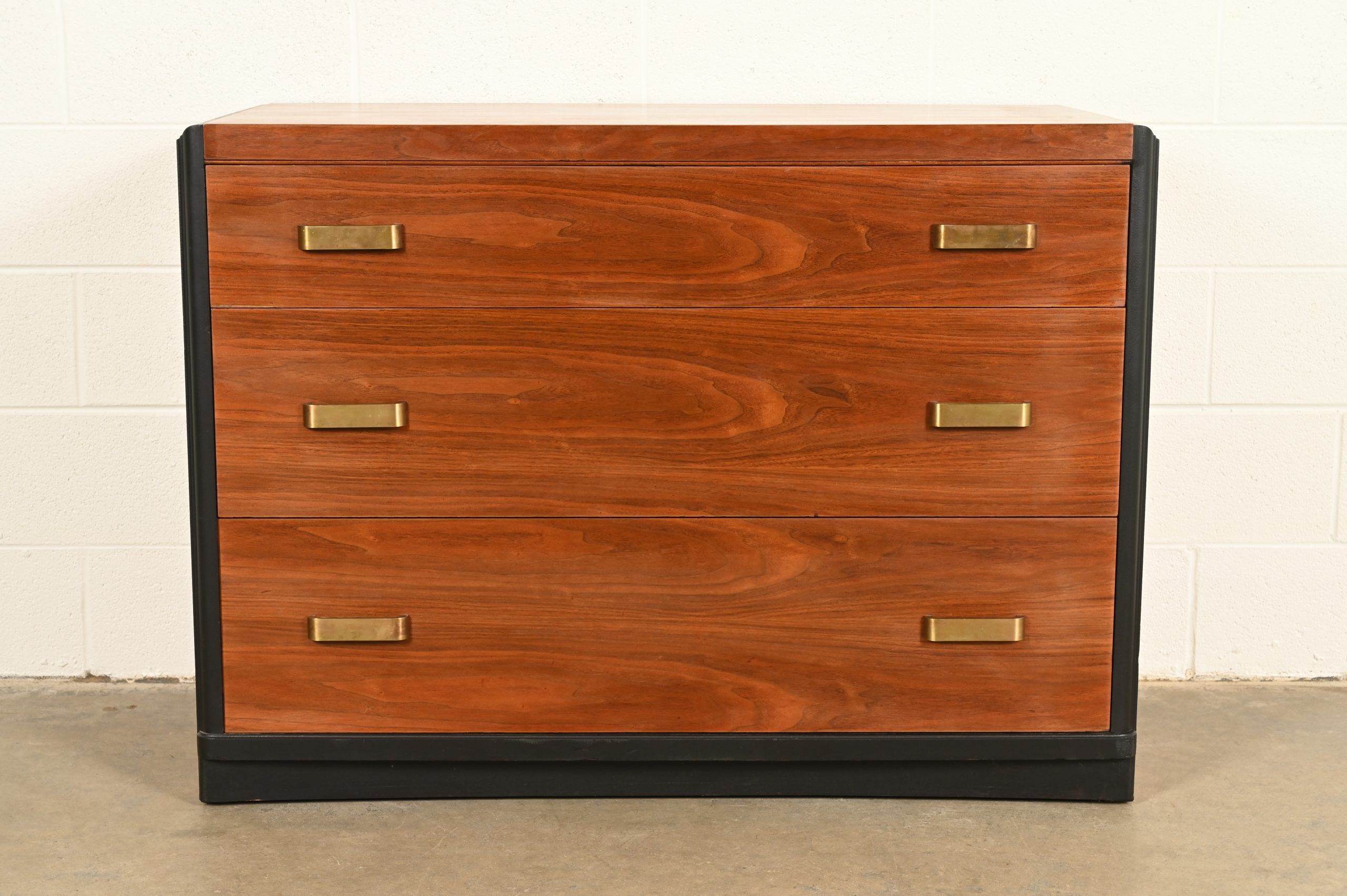 Donald Deskey Style Art Deco Walnut Dresser or Chest of Drawers, Circa 1940s - Image 2