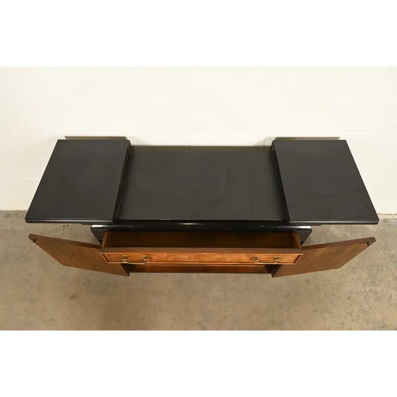 Raymond Sobota for Century Furniture Hollywood Regency Chinoiserie Flip-Top Buffet Server or Bar Cart | Circa 1970s - Image 11