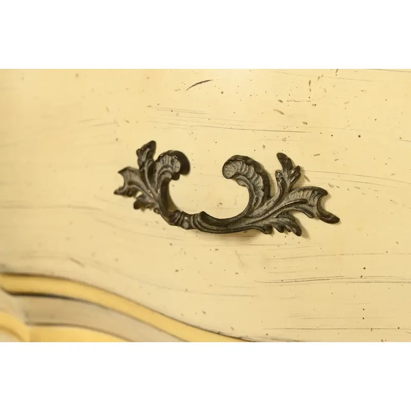 White Furniture French Provincial Louis XV Cream Lacquered Nightstands, Pair - Image 11