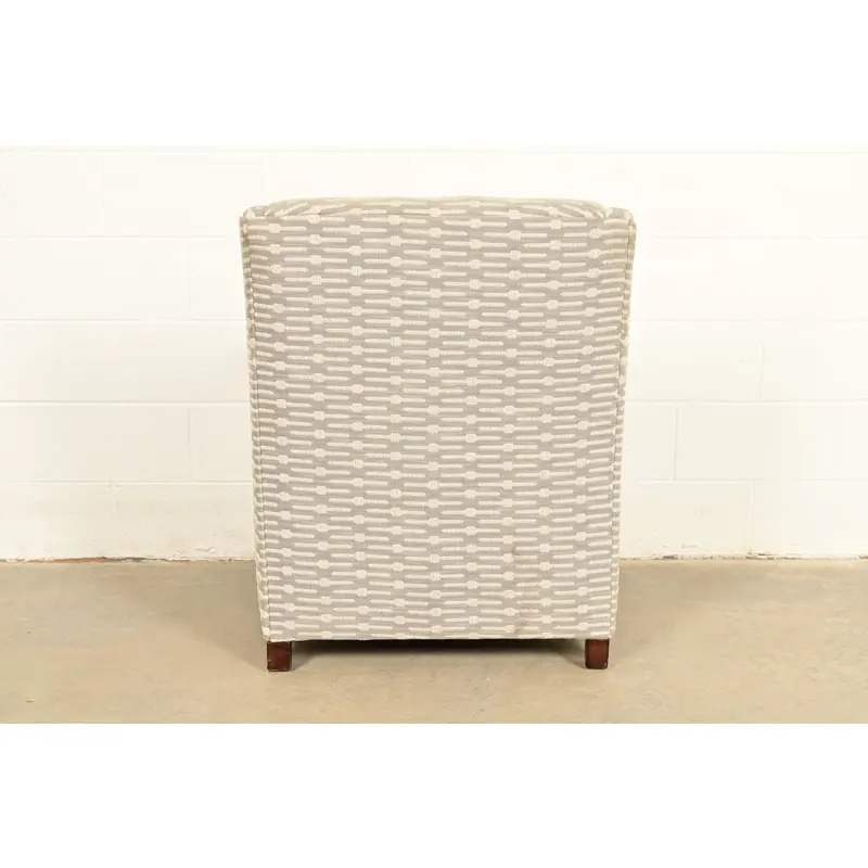 Baker Furniture Style Contemporary Upholstered Barrel Arm Lounge Chair - Image 12