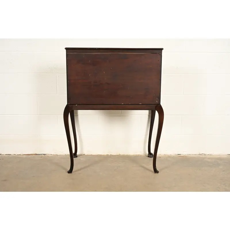Berkey & Gay Style Antique Queen Anne Mahogany Slant Front Secretary Desk, Circa 1900 - Image 13