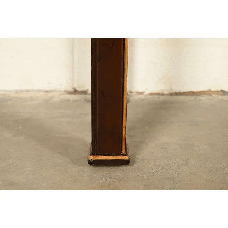 Henredon Hollywood Regency Chinoiserie Mahogany Hand-Painted Console Table With Bird Motif | Circa 1980s - Image 13