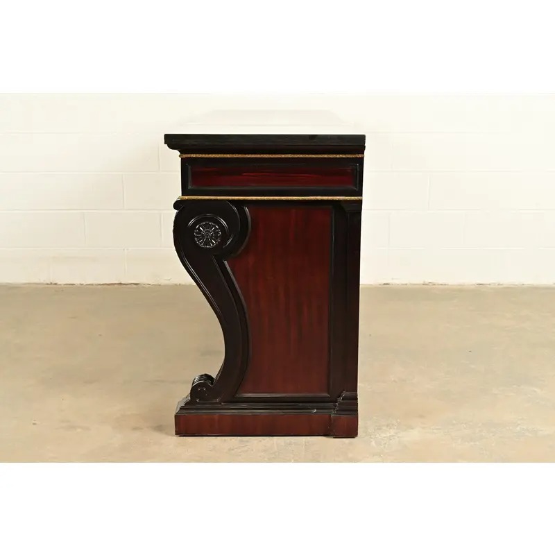 Ralph Lauren French Empire Carved Mahogany Marble Top Sideboard or Bar Cabinet - Image 13