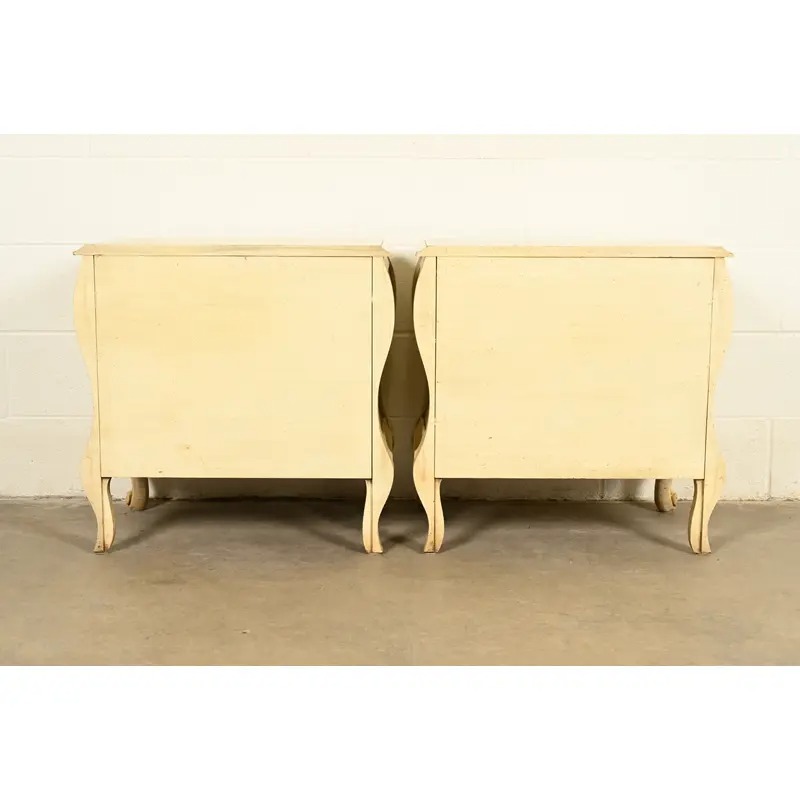White Furniture French Provincial Louis XV Cream Lacquered Nightstands, Pair - Image 13