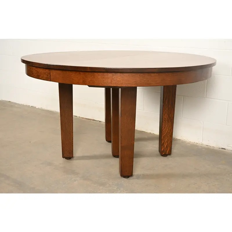 L. & J. G. Stickley Antique Mission Oak Arts & Crafts Extension Dining Table | Newly Refinished - Image 4