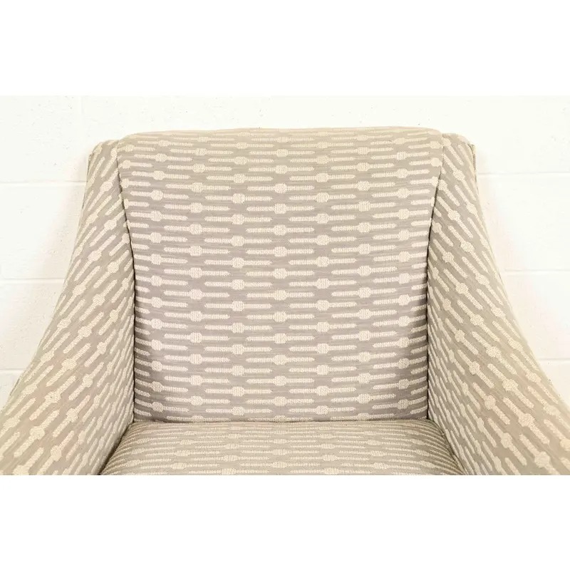 Baker Furniture Style Contemporary Upholstered Barrel Arm Lounge Chair - Image 6