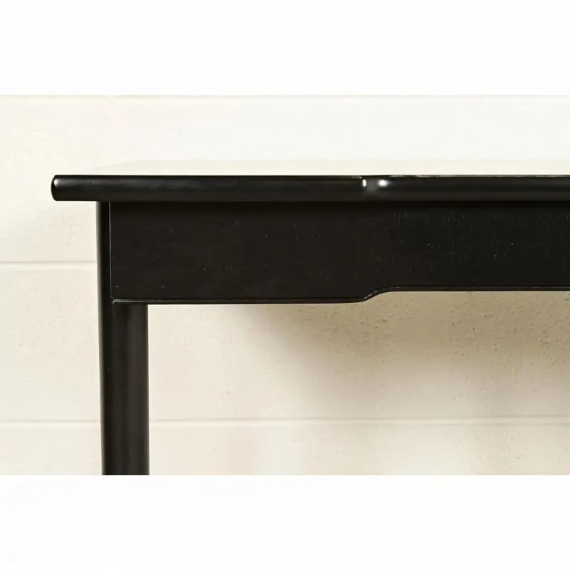John Widdicomb Mid-Century Modern Hollywood Regency Black Lacquer and Brass Console Table, Newly Refinished - Image 6