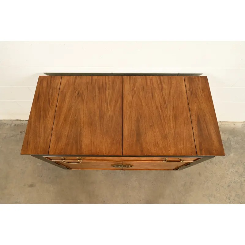 Raymond Sobota for Century Furniture Hollywood Regency Chinoiserie Flip-Top Buffet Server or Bar Cart | Circa 1970s - Image 6