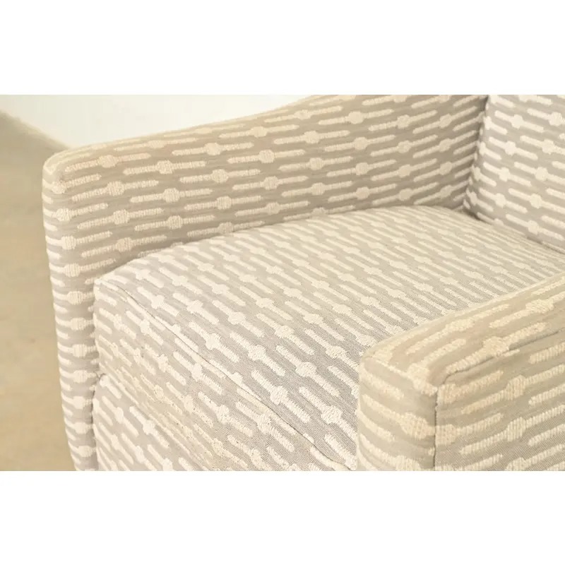 Baker Furniture Style Contemporary Upholstered Barrel Arm Lounge Chair - Image 9