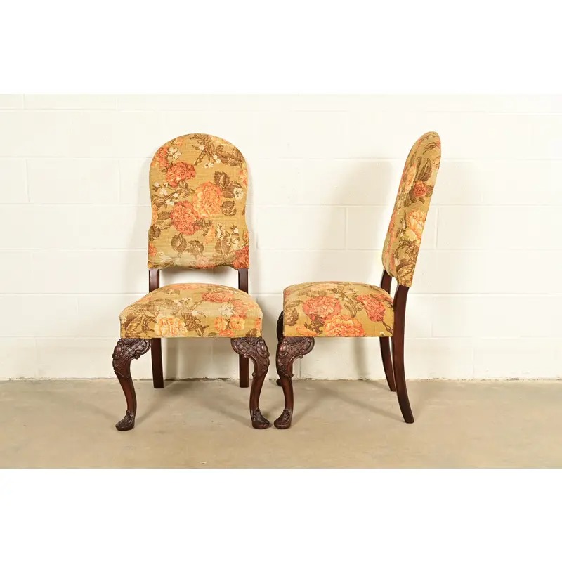 Berkey & Gay Antique Chippendale Carved Walnut Dining Chairs | Circa 1920s - Image 9