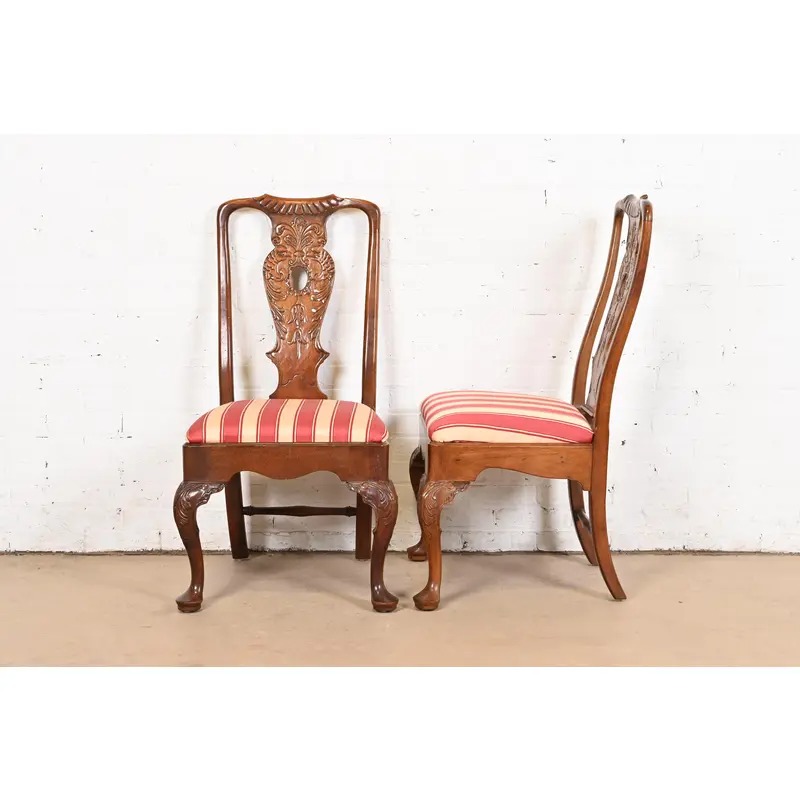 Henredon Chippendale Carved Mahogany Dining Chairs, Set of Ten - Image 9
