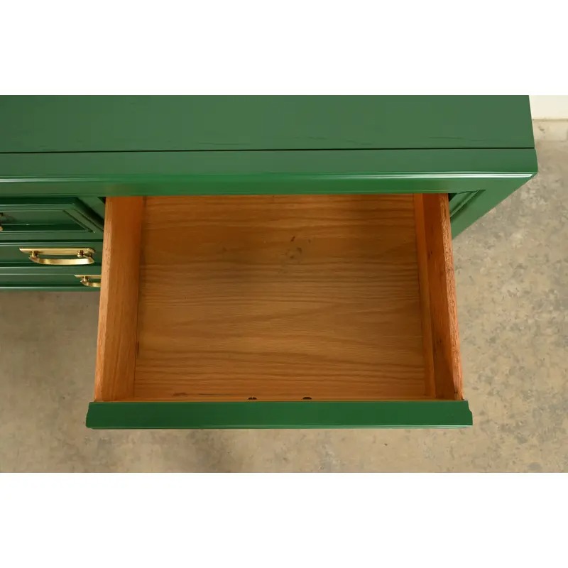 Thomasville Mid-Century Hollywood Regency Green Lacquered Dresser or Credenza | Newly Refinished - Image 9