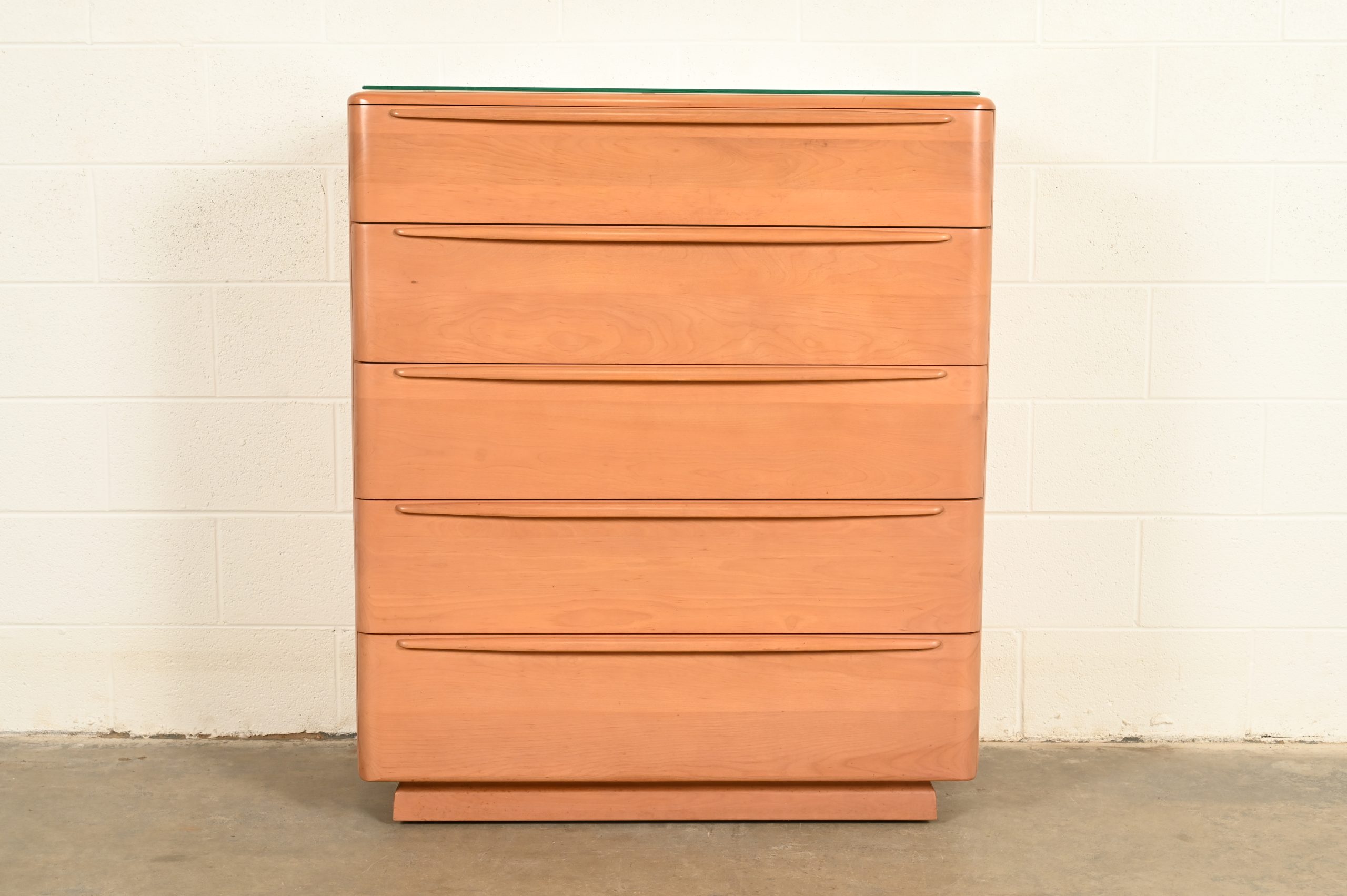Heywood Wakefield Mid-Century Modern Solid Birch Five-Drawer Highboy Dresser, 1965 - Image 4
