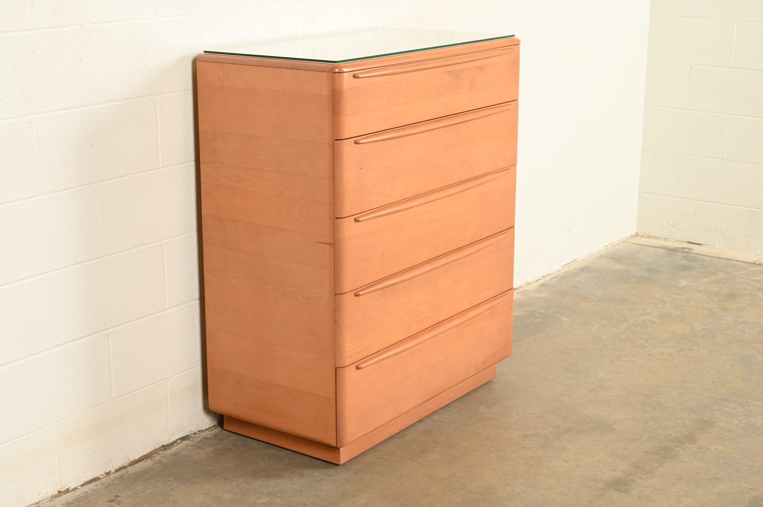Heywood Wakefield Mid-Century Modern Solid Birch Five-Drawer Highboy Dresser, 1965 - Image 2