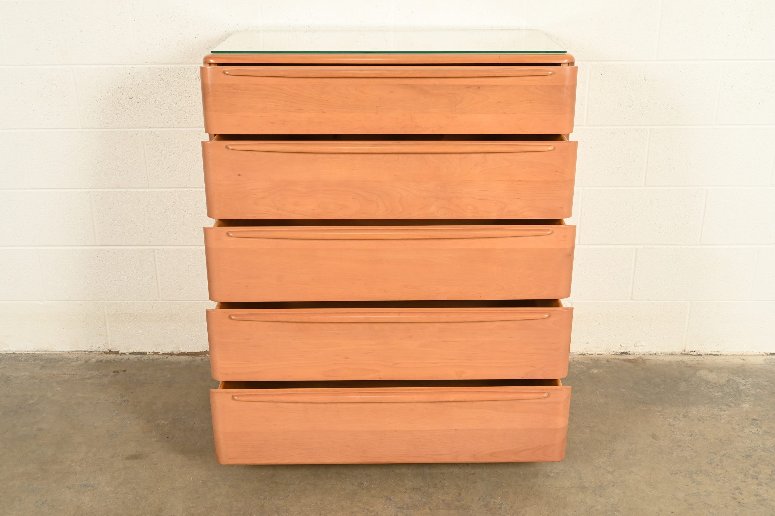 Heywood Wakefield Mid-Century Modern Solid Birch Five-Drawer Highboy Dresser, 1965 - Image 5