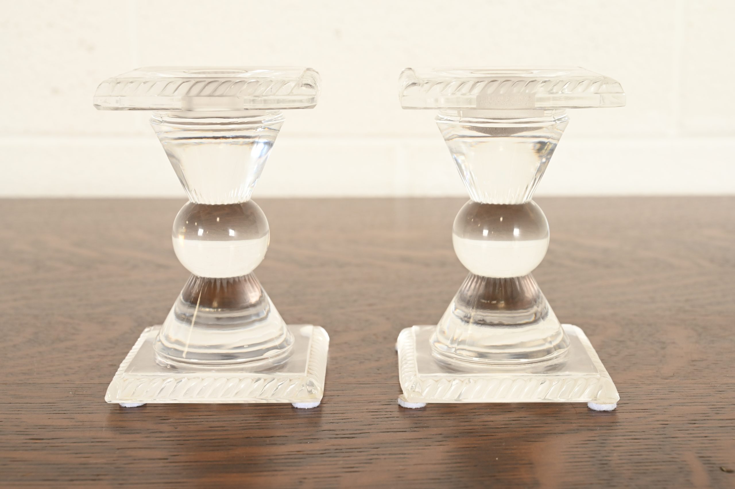 Lalique "Sophie" Art Deco Crystal Candlesticks, Pair - Image 2