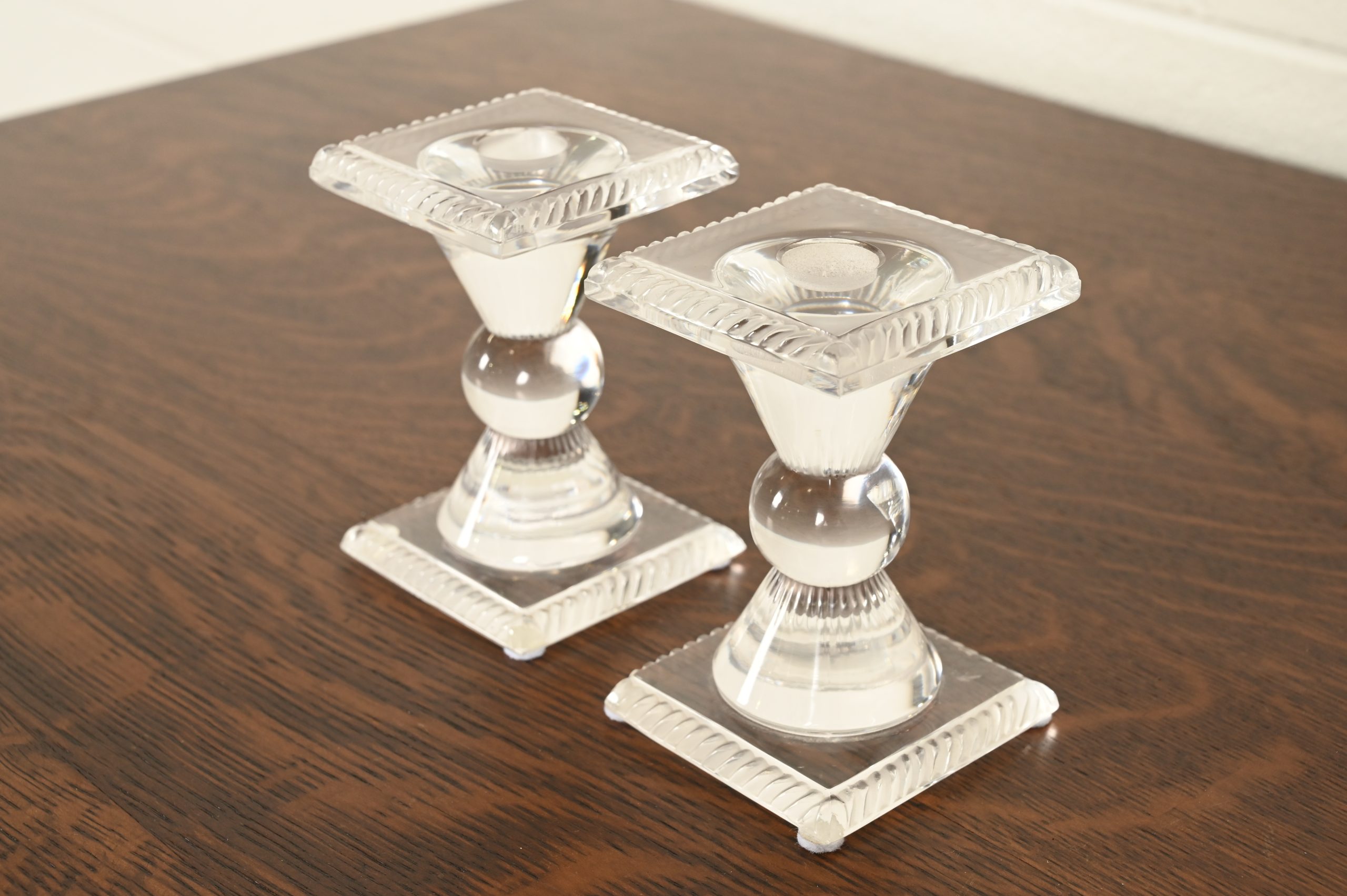 Lalique "Sophie" Art Deco Crystal Candlesticks, Pair - Image 5