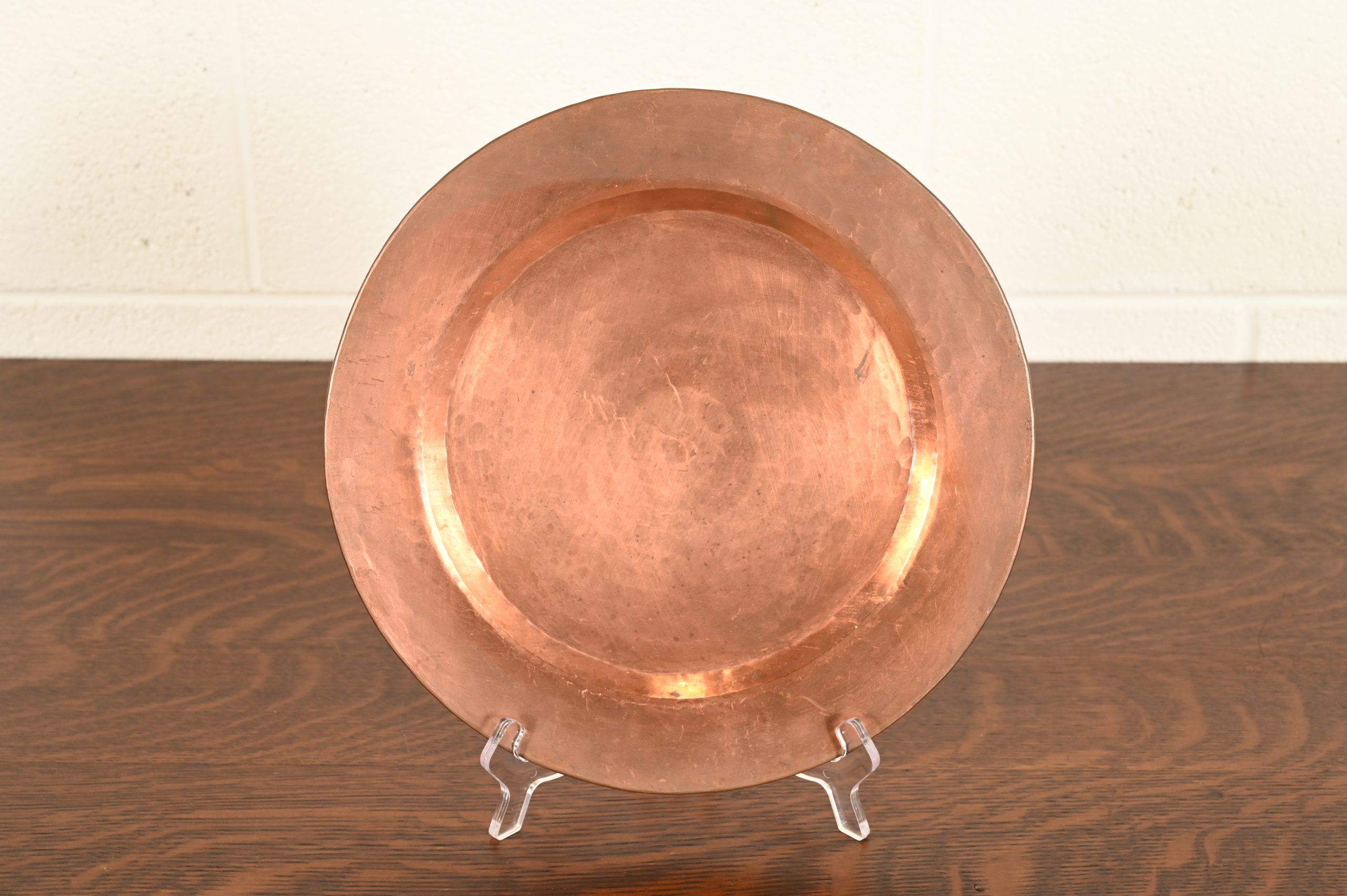 Roycroft Style Arts & Crafts Hammered Copper Charger Plate or Tray - Image 2