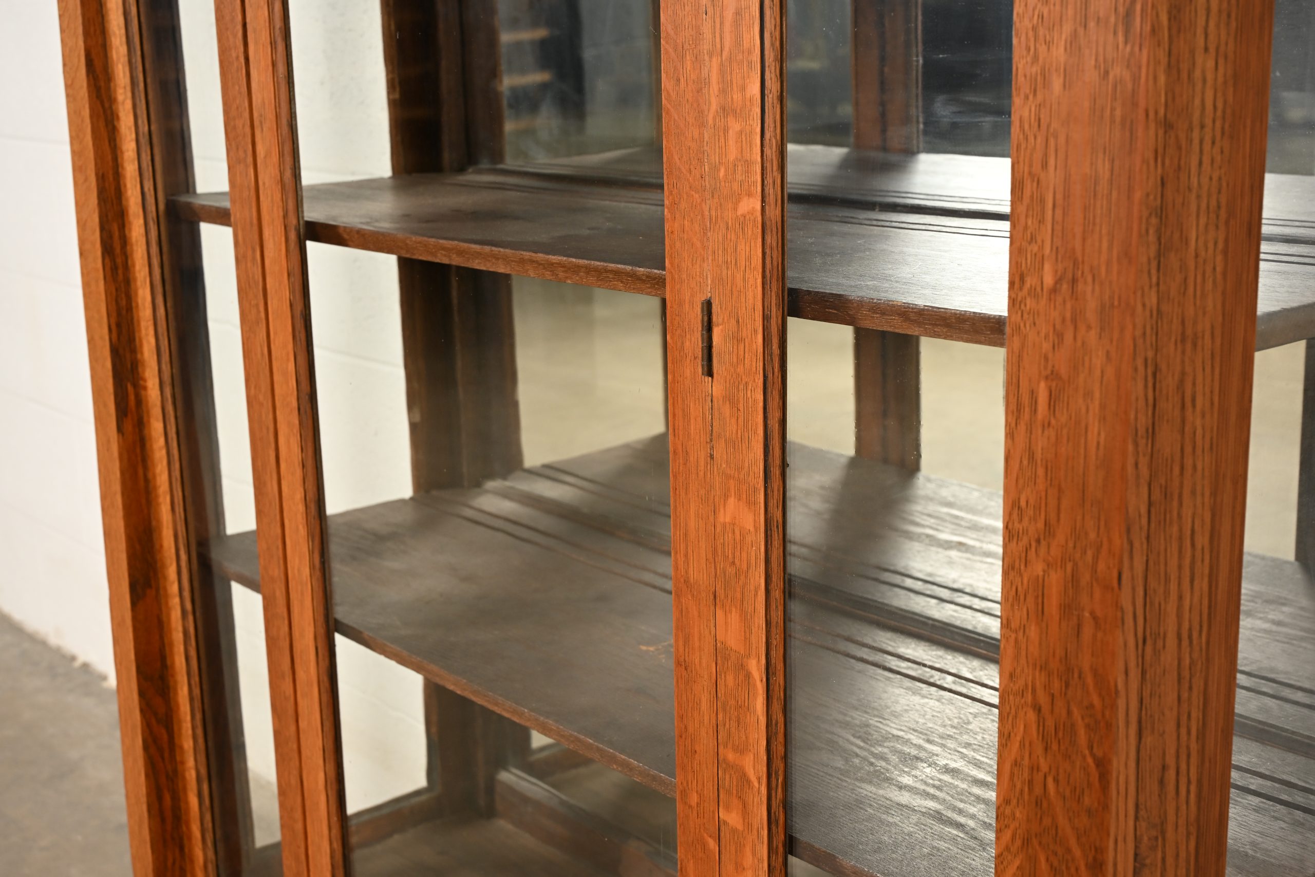 Berkey & Gay Style Antique Mission Oak Arts & Crafts Bookcase Cabinet, Circa 1910 - Image 10
