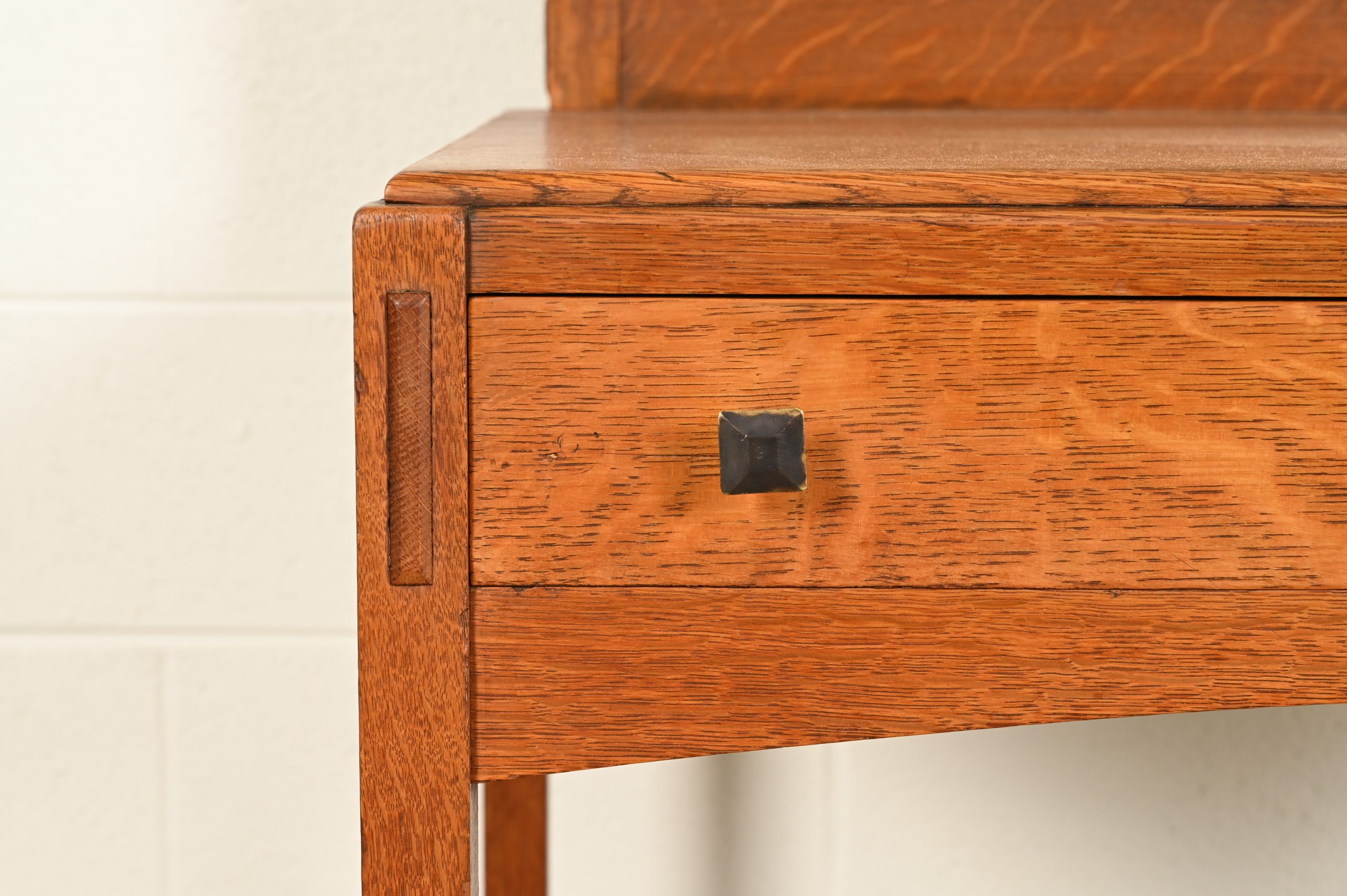 Limbert Antique Mission Oak Arts & Crafts Vanity or Dressing Table With Mirror, Circa 1910 - Image 11