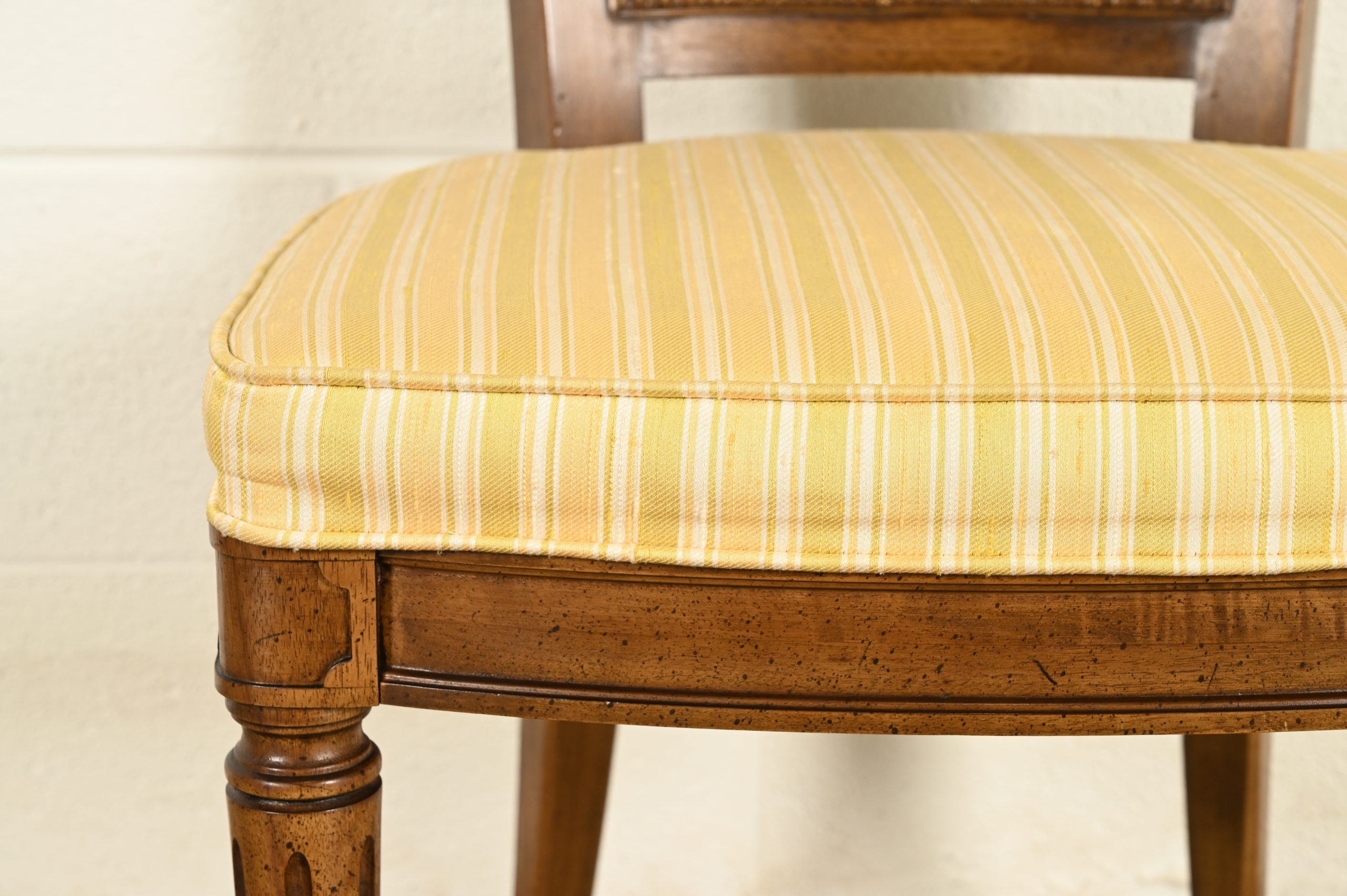 Henredon French Regency Louis XVI Carved Walnut Cane Back Side Chairs or Dining Chairs, Pair - Image 9